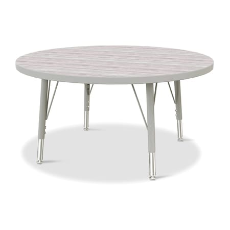Jonti-Craft Berries Round Activity Table, 36 in. Diameter, E-height, Driftwood Gray/Gray/Gray 6488JCE450